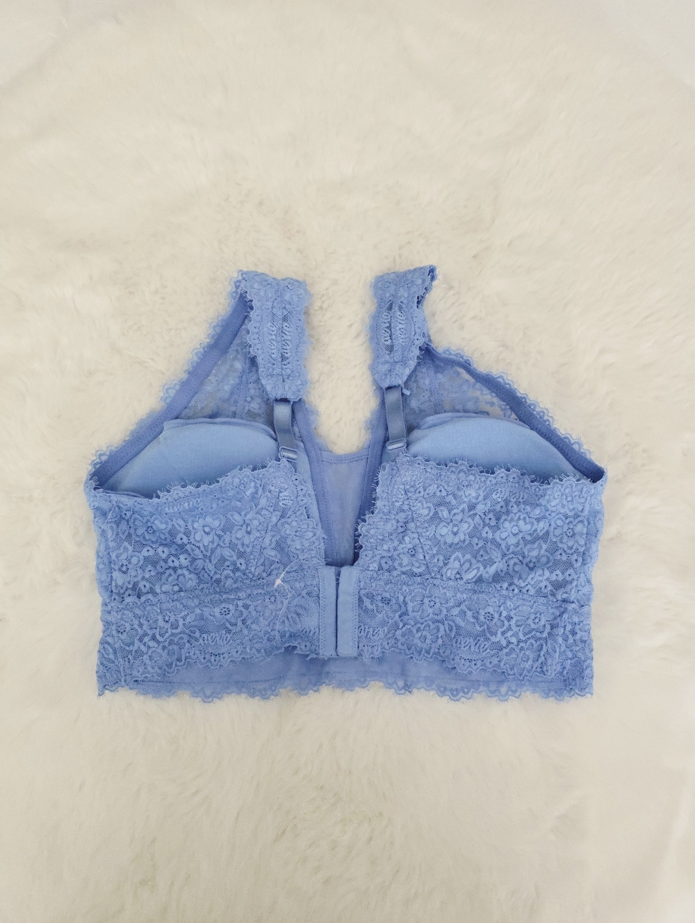 AERIE💙 Eyelash Lace Padded Plunge Bralette SIZE XL/DD - Picture 8 of 9